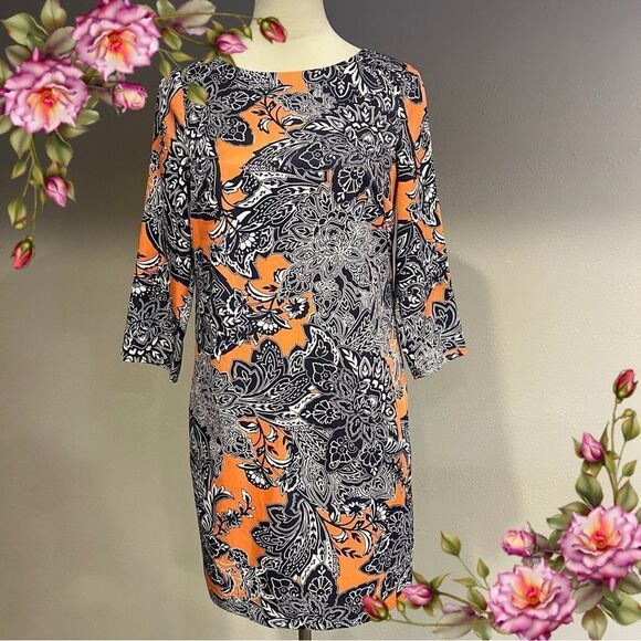 !!! Clearance! Floral Paisley Print long sleeve dress size Extra Small - Picture 1 of 16